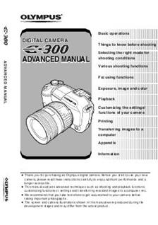 Olympus E 300 manual. Camera Instructions.